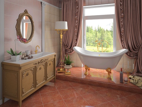 Ванна литьевой мрамор Эстет Скарлет,180