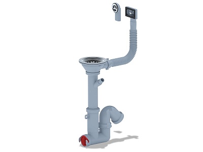 Сифон 3 1/2х40 с отводом для ст. м., гибким круглым и прямоугольным переливом F1045S (20)