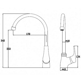 Смес д/кухни Kaiser ECO бок. ф35 (00044)
