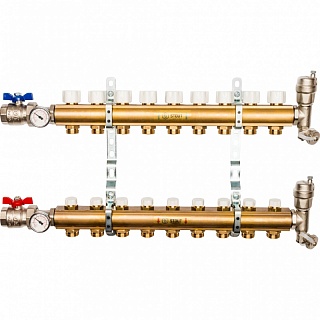 Коллектор 9-вых. латун.без расходомер. (SMB 0468 000009) STOUT