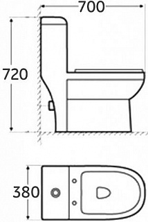 Унитаз моноблок 800-2013 MELANA