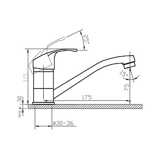 Смеситель д/кухни OPEN короткий излив картридж d35 3502 ARGO 09694/43461 