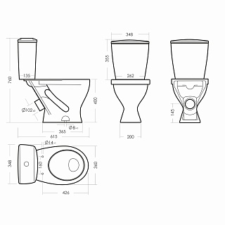 Унитаз-компакт "Эталон (комфорт) сид.дюропл. м/лифт  Самара снято с производства!! АКЦИЯ!!