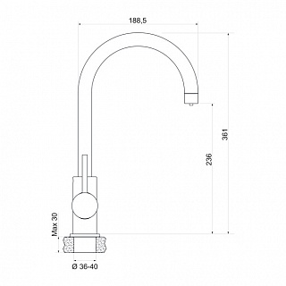 Смеситель д/кухни SPRING  под фильтр картридж d35  35-09L  ARGO 34161снят с производства 