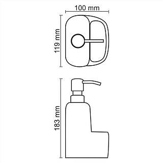 Дозатор жидкого мыла с емкостью для губки К-8499  WasserKRAFT