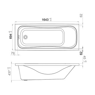 Ванна акриловая Стандарт,165х70 + установочный комплект + фронтальная панель TRITON