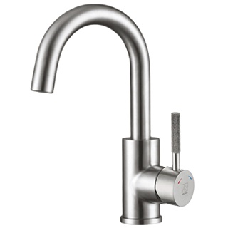 Смеситель д/умывальника SOLID нерж. d35, J-излив, гайка 3502 ARGO 43983