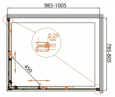 ДУШЕВОЙ УГОЛОК CEZARES RELAX-AH-2 120/90-P-Bi