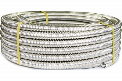 Труба  гофрир.нерж. сталь  12А  под гайку 1/2" бухта 50 м