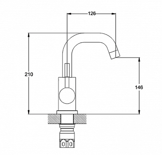 Смеситель д/раковины G-lauf (ZAP1-А090) ф35 нерж.