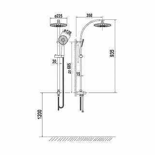 Душевая система (без смесителя) NIAGARA ARGO (AGD 25.1147 C) 41504 АКЦИЯ