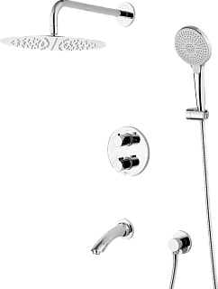 Душевая система "Yeti" (LM7822C) с термостатом, встраиваемый с 2-мя лейками+излив  LEMARK  