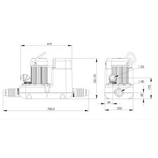 Насос SANICOM (Tmax=90°C, Qmax=15 м3/ч) 8м?80м ? 750Вт SFA