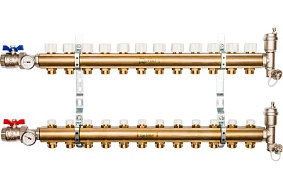 Коллектор 12-вых. латун. без расходомер. (SMB 0468 000012) STOUT