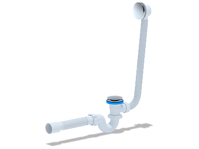 Обвязка для ванны клик-клак с сеткой с выпуском и перел с гибкой трубой 375*40*50 АниПластEC155G (15)