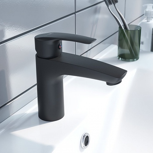 Смеситель для умывальника, черный, Ray, IDDIS, RAYBL00i01