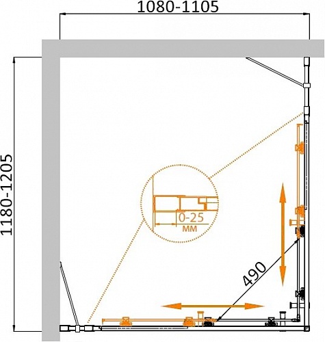 ДУШЕВОЙ УГОЛОК CEZARES MOLVENO-AH-22 120/110-P-Cr