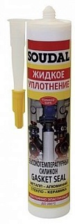 Герметик Гаскетсил "SOUDAL" (силикон, красный, жид прокладка, -60/+285*С) 310мл (15) (104240) АКЦИЯ