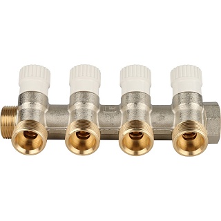 Коллектор распределительный  3/4", 4 отвода 3/4" EK (SMB 6851 343404) STOUT