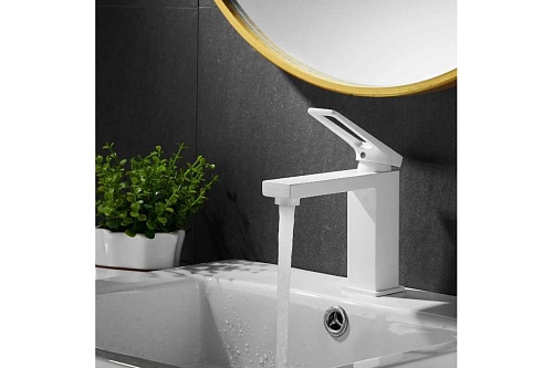 Смеситель д/раковины SHEVANIK белый мат. S6801C