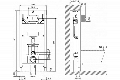 Система инсталляции д/унитаза BELBAGNO BB001-120