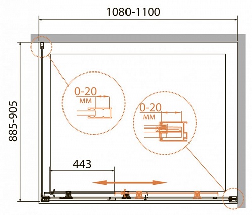 ДУШЕВОЙ УГОЛОК CEZARES RELAX-AHF-1 110/90-P-Bi