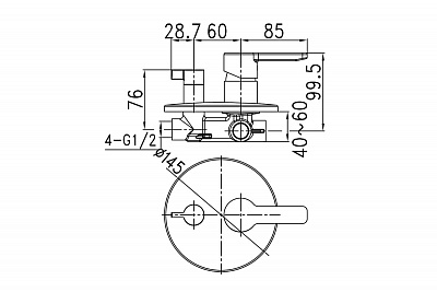 Встраиваемый смеситель с дивертором и двумя выходами, Sena, IDDIS, SENSB00i67