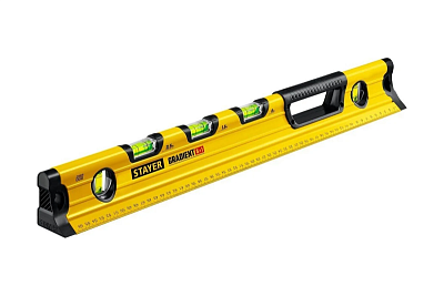 Уровень STAYER GRADIENT 600мм, 5 в 1 усиленный корпус с выемкой для труб, глазки с уклоном Professional (34730-060_z02)