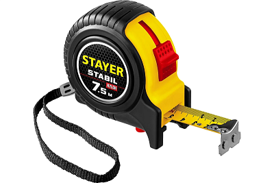 Рулетка 7,5м  х 25 мм с двухсторонней шкалой, STAYER Stabil Professional  (34131-075_z02)