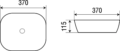 Умывальник WW ELBACH 2184 MB 370х370х115 матовый черный