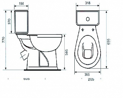 Унитаз-комп "Дора " черный в комплектеСт.Оскол )