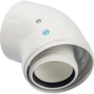 Элемент дымохода конденсац. угол 45° DN60/100 м/п PP-FE SCA-8610-000045 STOUT