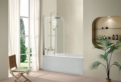 ДУШЕВАЯ ШТОРКА НА ВАННУ CEZARES RETRO A-V-1-80/145-CP-Cr-R