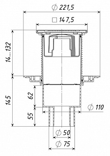 Трап вертикальный с гидр. затвором 110/75/50 ТП-310.1 HS (аналог HL310N)