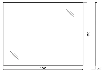 Зеркало 100 "BELBAGNO SPC-AL-1000-800 Nero черная рама