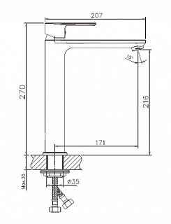 Смеситель д/раковины высокий Haiba HB11505-8 белый/хром