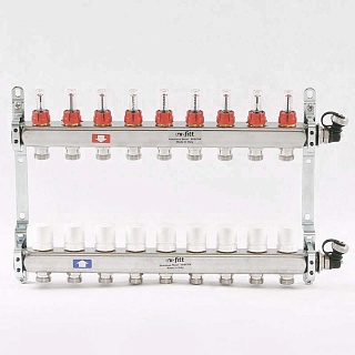 Коллектор нерж. с расходомерами 1"х3/4" на  9 выходов (450I4309(R) Uni-Fitt 