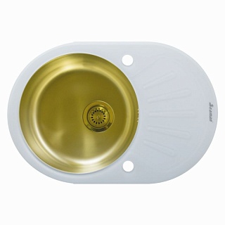 Кухонная мойка Seaman Eco Glass SMG-730W Gold (PVD)