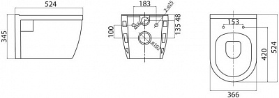 Унитаз подвесной Belbagno "LOTO" безободк. с сид. м/л (BB070CHR + BB070SC)/BB070CHR/SC) 