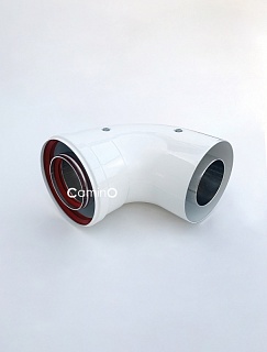 Колено коаксиальное 90 гр. 60/100 (мама-папа) TR.6090F  