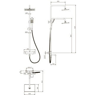 Душевая система HARD нерж. d35 с поворотным изливом 3505/С ARGO 43968 АКЦИЯ
