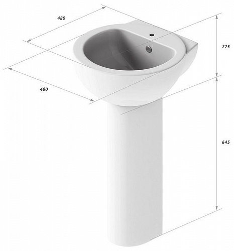 Умывальник с пьед."ART" 50см  (Самара) 