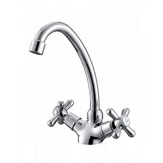 Смес д/кухни Kaiser Carlson Style крест (латуные трубки) (11133) АКЦИЯ