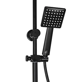 BRIMIX Душ.система из алюминия ЧЕРНАЯ с полочкой (81725)