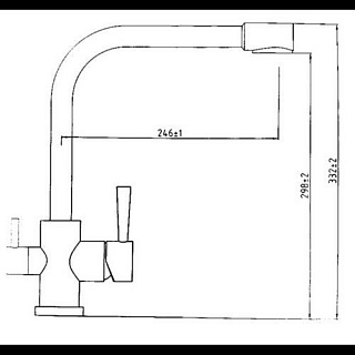 Смес д/кухни Kaiser Merkur бок.под фильтр ф40 серебро (26044-5)