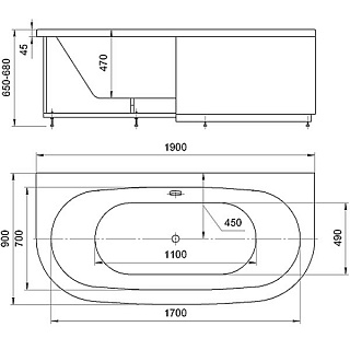 Ванна акриловая Морфей 190х90