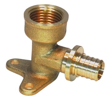 Угольник с креплением латунный 16х1/2'' вн. резьба  (HFWQE00057) Hipex (50)