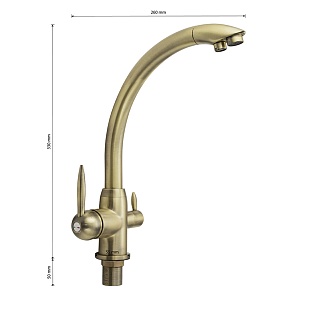 MAGNUS Смеситель д/кухни, БРОНЗА, под фильтр, латунь код 8246 снят с производства 