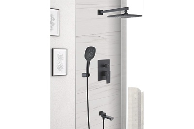 Душ. система ROSE встраиваемая 3 в1 черный R2835H