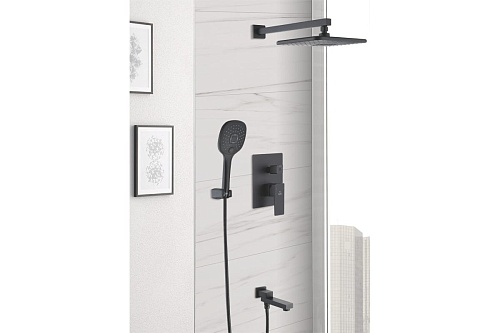 Душ. система ROSE встраиваемая 3 в1 черный R2835H